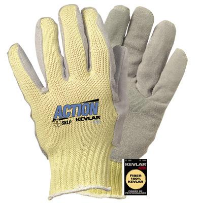 Cool and comfortable. Knit wrist for a secure fit. Machine washable. Provides ANSI Cut Level 2 protection. Yellow Kevlar knit glove with PVC dots on both sides. Item #9363(size) SM, LG $3.
