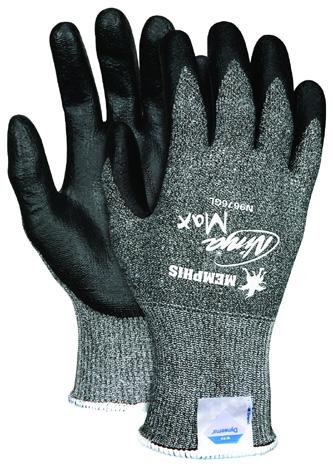 10 /EA Item #74047(size#) $4.00/EA SM (7) - XL (10) $4.99/EA $4.99/EA Ninja Max CR3 Dyneema MCR Memphis Ninja Max cut resistant palm coated work gloves.