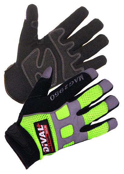 Customized with DiVal logo. Item #1950LOGO(size) MD-2XL $14.75 G-Grip Palm Gloves, Hi-Viz Lime Comfortable neoprene cuff with Velcro closure for a secure fit.