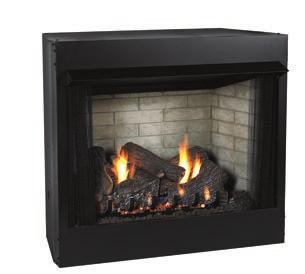 Available in louvered and flush front, the Breckenridge Deluxe and the deeper Premium models present the updated look of a traditional recirculating firebox.