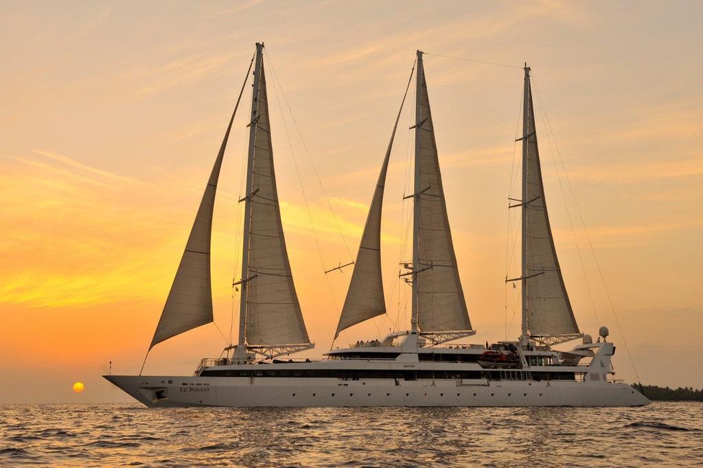Small Salling Ship M.Y. Le Ponant The intimate, three-masted deluxe M.Y. LE PONANT offers an unforgettable and captivating sailing experience-seafaring in its most traditional form.