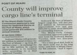 The new lease potentially runs through 2038, PortMiami, in partnership with Seaboard, is redeveloping