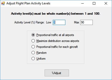 AI Flight Planner provides three types of traffic-based activity level adjustment.
