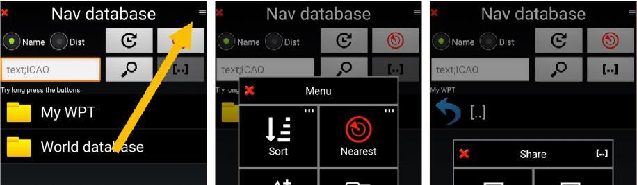 the Nav database, select the folder