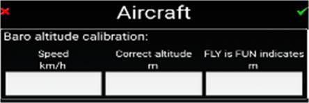 - Back on the ground, create the aircraft which you want to calibrate.