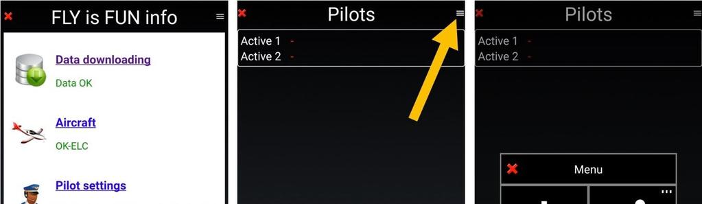 4.3 Pilots - Setting Pilot(s) info are used for logbook statistics and flight plan.