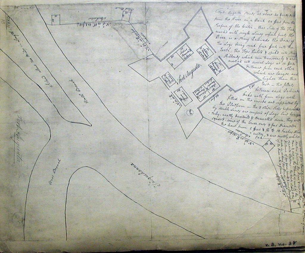 Figure 23. 6 map of Fort Augusta (HMP 204). The last British fort that was aalyzed was Fort Ligoier, which was also a star fort.