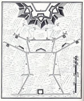 Figure 0. Example of the trechig style of siegecraft developed by Vauba which was widely used durig the 8th cetury (Vauba 968:66).