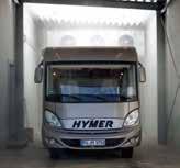 Top marks Double glazing Truma heater Central heating Cosy cab Each Hymermobil is subjected to various endurance tests, e.g. extreme cold.