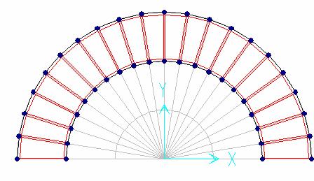 Bài tập 9c : Giải kết cấu cầu thang xoắn bán nguyệt (giải dạng bản xoắn) như hình. 180 o.