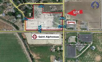 Development land with Karcher & Midland Roads frontage with access. 40 foot approved commercial access on Hwy 55 and 54 foot approved access on Midland.