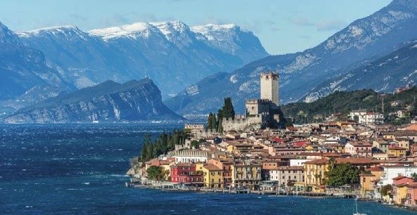 Malcesine Mon 14 May: 10.45 Navigation by hydrofoil to Malcesine a medieval town on the banks of Lake Garda, renowned for its beauty and strategic location.