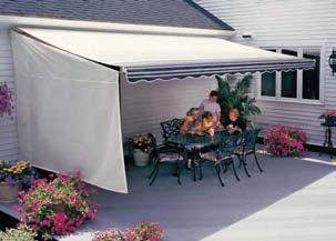 More Great SunSetter Accessories Side Weatherbreaker Blocks up to 60% of sun and wind, but lets in air and light!