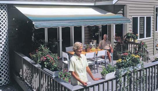 Traditional Laminated Fabric Why You Should Choose SunSetter: The highest quality, best value awning on the market. Save hundreds of dollars over custom awnings! Extends the use of your deck or patio.