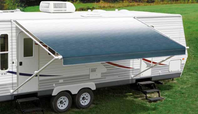 S-14 FIESTA ROLL OUT Two piece durable fabric construction ensures your awning is protected from the Harsh sun and tree scuffs when in the rolled up position.
