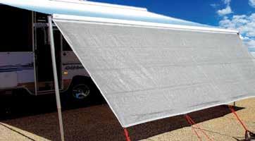 au Blocks the sun Daytime privacy Adds an extra room Comes in grey only Reinforced edges Includes guy ropes & pegs