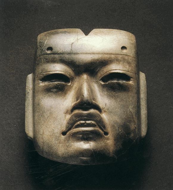 MASK MEXICO, TEMPLO MAYOR, OFFERING 20, AD 1470 HORNBLENDE, 4 X 3 3 /8 X 1 1 /4 IN. MUSEO DEL TEMPLO MAYOR, MEXICO CITY (10-168803) EX.2414.