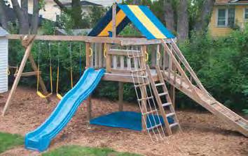 4 5 Jungle Swingset Features: 3-Position Swingset: 8'-9'-10'H, 12'L. Solid 4x6x12' beam, 1/2"-bolted 4x4 A-Frames. Interchangeable swing positions, customizable.