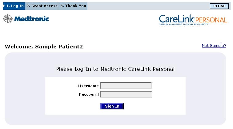 Povezivanje sa uslugom CareLink Personal (opcionalno) Ukoliko pacijent dozvoli, možete uspostaviti vezu sa njegovim CareLink Personal nalogom.