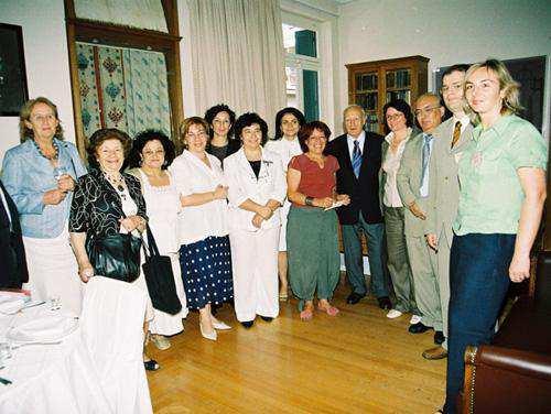 Aikaterini Polymerou-Kamilaki and HFRC staff members, with his