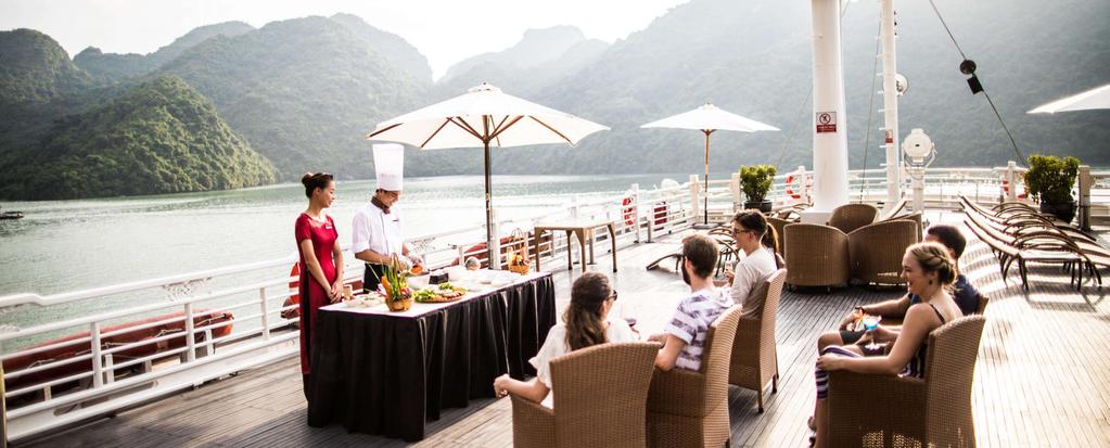 THE AU CO LUXURY CRUISE Our chef will introduce how to make spring rolls - A traditional Vietnamese food which is usually