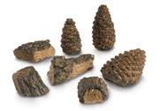 wood chips and 3 small size Pine Cones (Vacuum Packed) DP-2-6 8 lb.