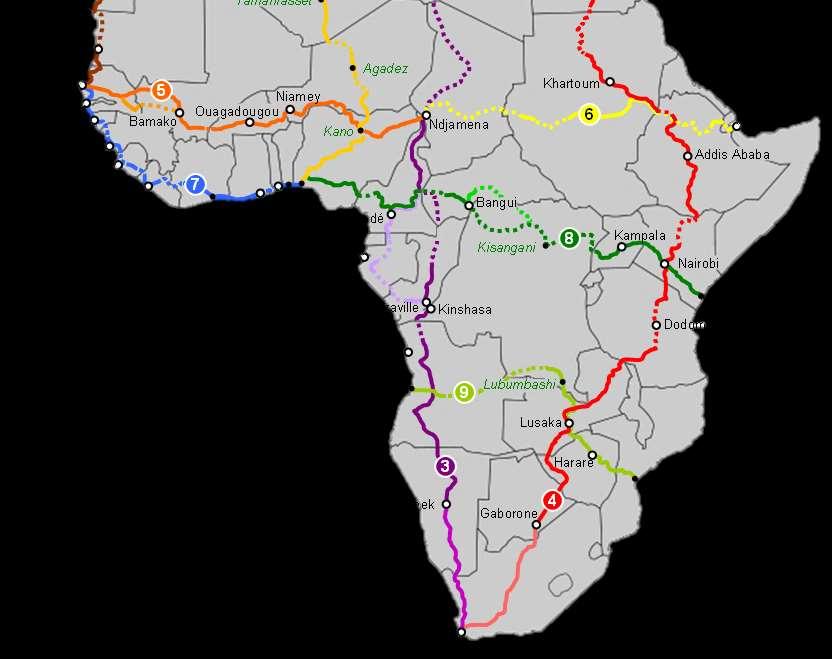 TRENDS IN ROAD TRANSPORT - EXISTING ROAD NETWORK Dakar (Senegal) Dakar (Senegal) Algiers (Algeria) Algiers (Algeria)