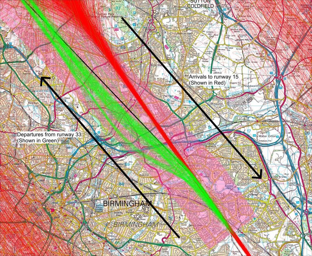 Current Whitegate SID showing proximity of departure and arrival routes = Arrivals = Departures Reproduced from