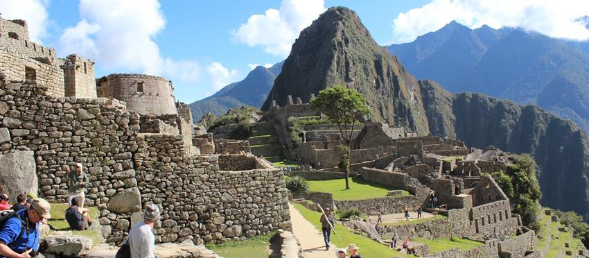The Inca Trail to Machu Picchu (also known as Camino Inca) is a hiking trail in Peru that ends in the Inca sanctuary of Machu Picchu. It consists of 45 kilometer of well-preserved ancient trail.