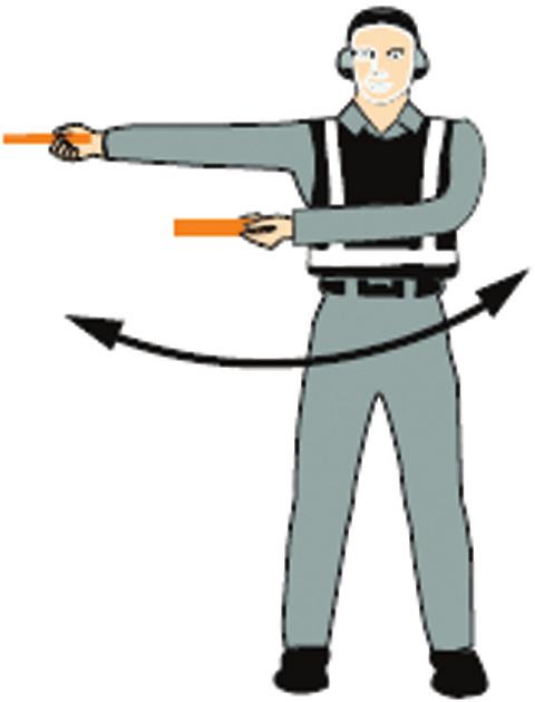 Move downwards (*) Fully extend arms and wands at a 90-degree angle to sides and, with palms turned down, move hands downwards.