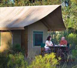 The unique and exclusive air-conditioned tented cabins with full private ensuite facilities offer the greatest of comfort in the Outback, with a perfect