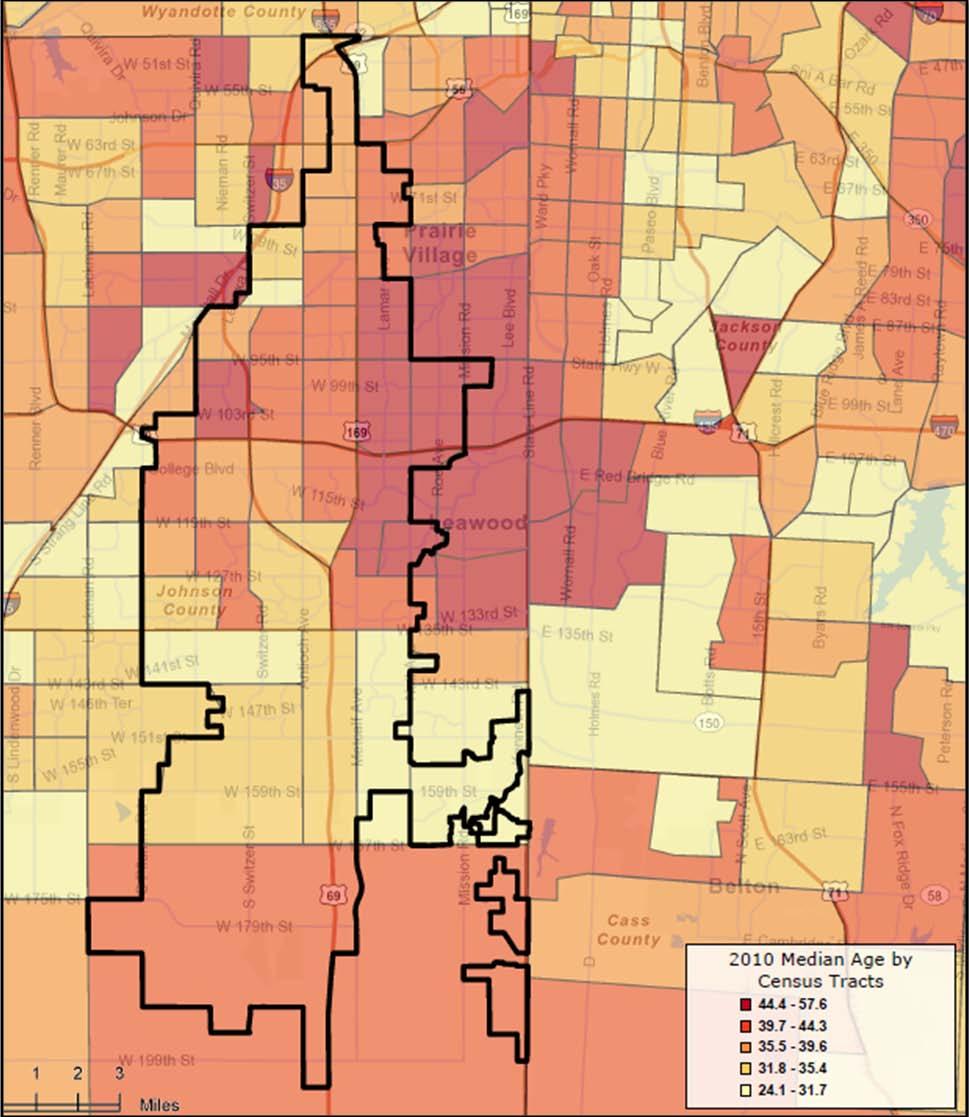 Map B 2010 Median Age by Census Tract COMPREHENSIVE PARK SYSTEM MASTER PLAN -