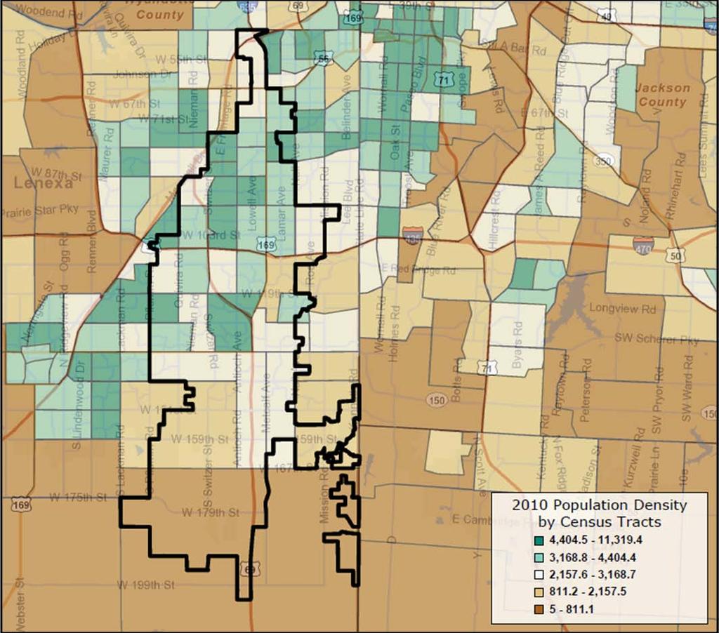 Map C 2010 Population Density by Census Tract COMPREHENSIVE PARK SYSTEM MASTER