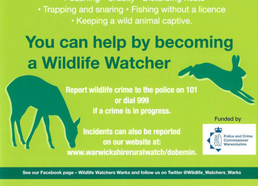 Currently wildlife crime is acknowledged as being significantly under-reported, While working with communities and wildlife groups in the county has shown that incidents are taking place in rural