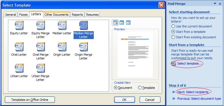 8 MW6 DataMatrix ActiveX Manual 4. Select "Use an existing list" and click on "Browser" link, choose "MW6_DataMatrix_ActiveX.accdb" database as an existing list, click "Next: Write your letter". 5.
