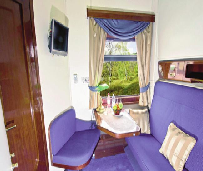 Categories of travel on-board Bolshoi Platinum Category is highest possible comfort on Tsars Gold. Each compartment measures 77 sq. ft. (7.1 m²).