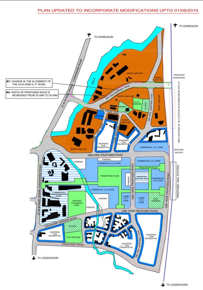 ODC Land Use Oshiwara District Centre (ODC) ODC is an SPA planned around the Oshiwara Railway Station a station on the under construction Metro rail line 2 connecting Charkop to Bandra to Mankhurd.