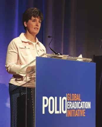 FIELDNOTES ROTARY INTERNATIONAL/CINDY FANDL Multipronged effort ends in $100,000 pledge to fight polio In June, nearly 24,000 Rotarians applauded when Marie- Claude Bibeau (above), Canada s minister