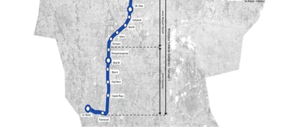 5 Km Construction Method: Underground Number of Stations: 12 (including 1 Depo) (Start in 2018) Bundaran HI East West CoRridor: Cikarang Balaraja