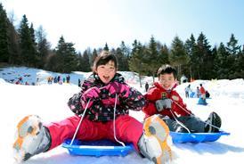 The snow park which is equipped with various items is also very popular.