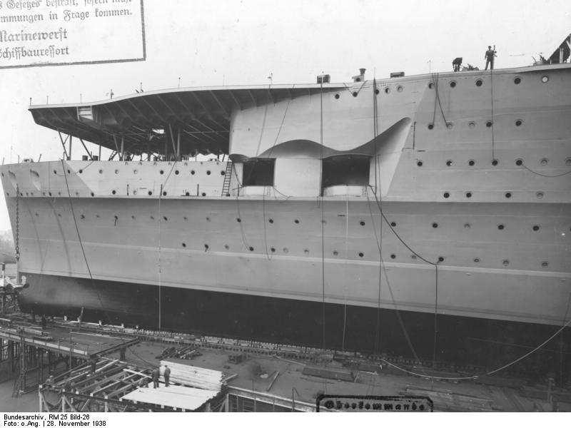 Weaponary: GRAF ZEPPELIN was armed with separate high and low angle guns for anti-ship and antiaircraft (AA) defense at a time when most other major navies were switching to dual-purpose AA weapons
