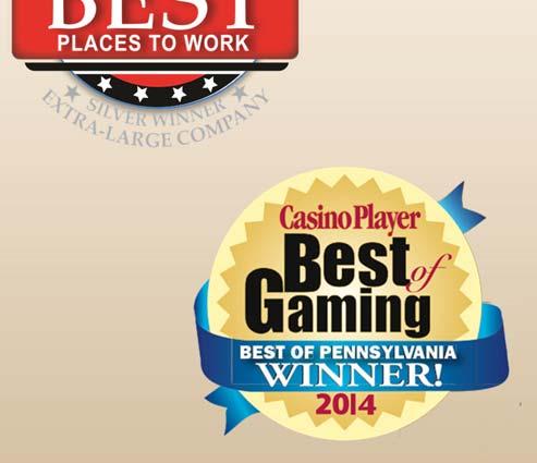 (Philadelphia Inquirer and Daily News) Rivers Casino Pittsburgh, PA - Best Overall Gaming Resort in Pennsylvania for five years running (Casino Player Magazine) - Best Overall Casino in Pennsylvania