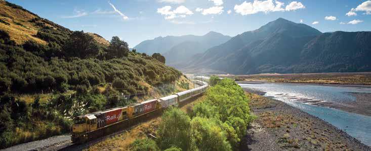 Exploring New Zealand RAIL TRAVEL TranzAlpine KiwiRail Scenic Journeys KiwiRail Scenic Journeys offer long distance scenic train experiences in New Zealand each with its own unique identity.