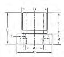 TYPE 1 Demountable Boss Part Number A K Post Bushing B C D E F L (in) (in) Support Boss (in) (in) (in) (in) (in) (in) (in)2 1