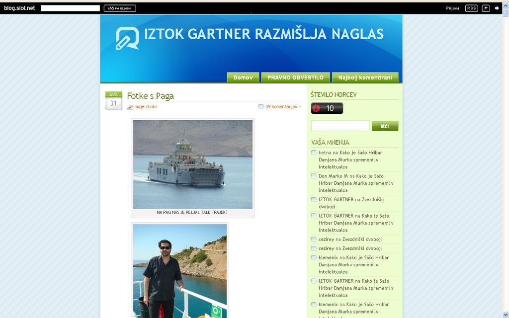 Blog Iztoka Gartnerja Iztok Gartner svoj blog objavlja na http://iztokgartner.blog.siol.net/.