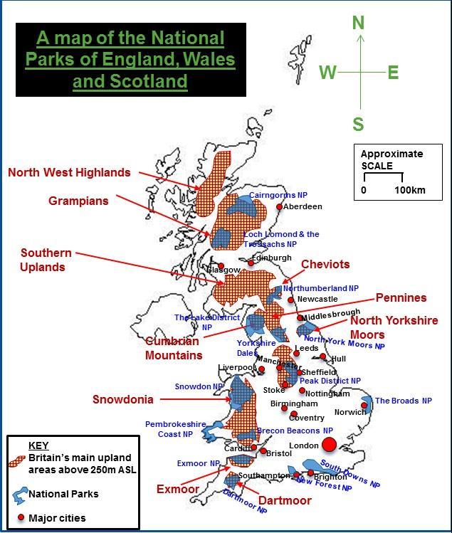 National Parks have been created to protect Britain s most spectacular scenery by limiting the amount and type of development that can take place.