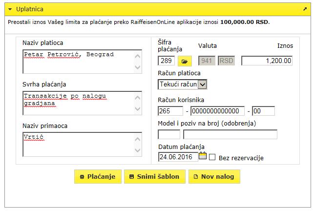Postoji mogućnost filtriranja pregleda po datumu, iznosu,tipu promene po računu (uplate/isplate) i opisu. 3.