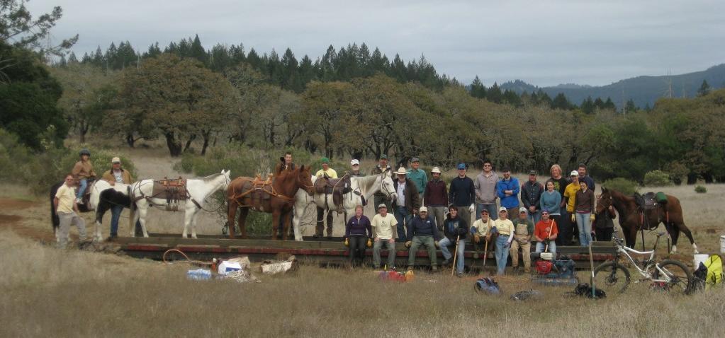 It was time to give it a load test Thanks to all the Volunteers From Sonoma County Trails Council North Bay Unit of Backcountry Horsemen and The REI girls that provide lunch for the group Materials