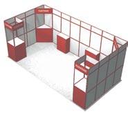 The same material can also be used between trade shows, for example as backwalls and stands in