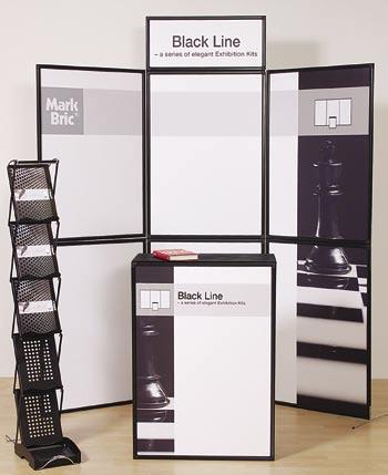 All in black to give that sophisticated and elegant look. Ideal to use at trade shows, during events, in hotels, reception areas, airports etc. All units are delivered in padded transport bags.